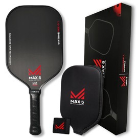 MAX 5 Vintage MX 0.1 T700 Carbon Fiber Cloth Pickleball Paddles - Thermoformed, Professional-Grade Super Spin | Premium Performance for Intermediate to Professionals USAPA Approved Black