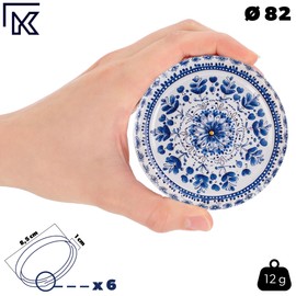 KADAX Screw Lids fi82 mm, Twist Off Lids Set Metal Replacement Lids for Mason Jars, 6 Locking Teeth Lids for Jars and Mason Jars (Blue/White, 200 Pieces)