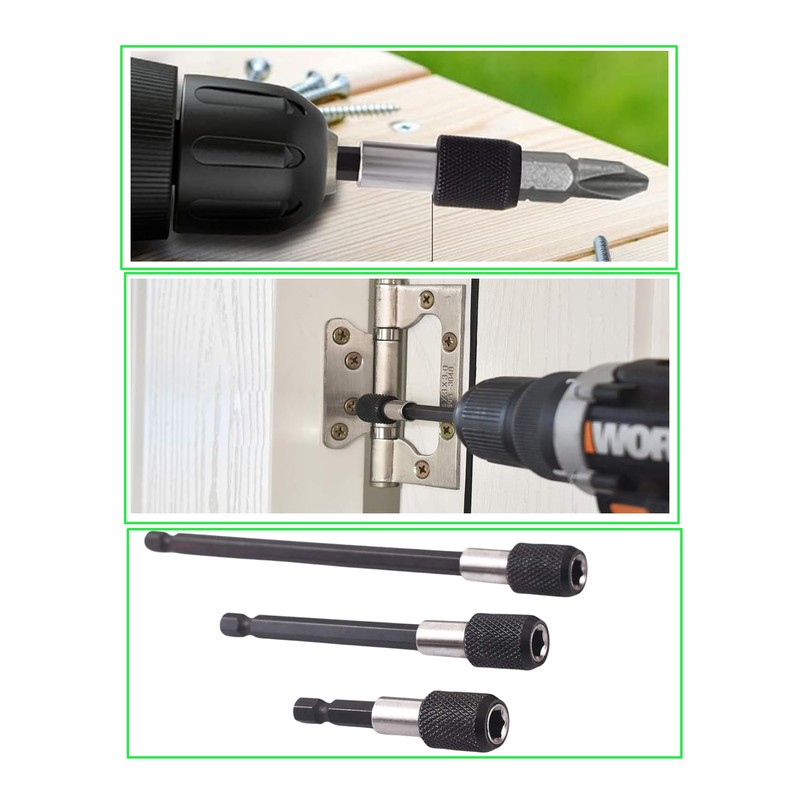 105°Right Angle Drill Adapter,60mm/100mm/150mm 1/4 Inch Hex Shank Magnetic Screwdriver