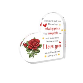 Romantic Gifts for Girlfriend Boyfriend Husband Wife Couple Women Men, Valentine's Day Anniversary Wedding Christmas Birthday Present, Home Party Office Acrylic Plaque Desk Decor