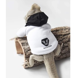 WATFOON Bearded Dragon Clothes Tank Accessories Costume Reptile Hoodies Apparel Handmade Velcro Warm Coat Jacket for Skin Protection Photo Party Lizard Small Animal Gecko Chameleon (L, Purple/Yellow)