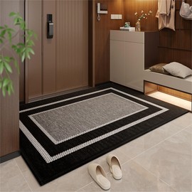 Front Door Mat Indoor Outdoor Entrance, Graphic Printing Low Profile Sturdy Natural Rubber Indoor Doormat, Waterproof All-Season, All-Weather Easy Clean Patio Porch Entryway Mat Black 47"x32"