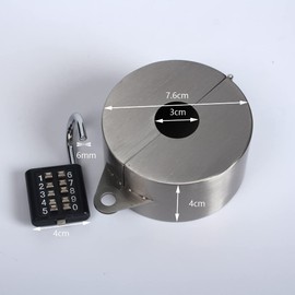 TEMEILI Door Knob Lock Cover ，Without Drilling Doorknob Lock，from Outside Prevents Turning of Door Knob and Access to Keyhole,for Apartment Evictions,Childproof (Stainless Steel with Lock