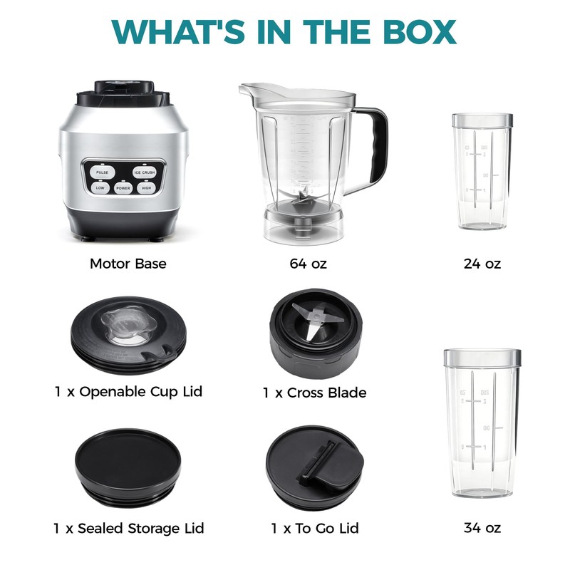 DUMOS Smoothie Blender for Kitchen with 6 Blades, Personal Blender