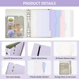 NOCAFI Sticker Book Collecting Album Reusable Sticker Storage Organizer Binder for Collecting Stickers A5 Blank Sticker Collection Holder Book with release paper Sticker Keeper Notebook (Purple)