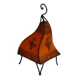 Henna Lamps & Sconces Moroccan Hand Made Leather lamp Henna Tattoo African Orange