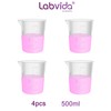 Labvida 4 vasos de plástico apilables, vol.500 ml, material de