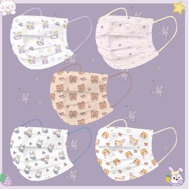 [Overseas] Character Mask Printing Mask Cute Girl Heart Senior Mask Kids Mask Disposable Mask Face Mask 1 Pack 50 NO. 2/1 pack 50/child 2ea
