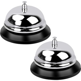 MEETOZ Call Bell, Silver Desk Bell, Table Bells with Clear Sound Chrome-Plated Service Bells for Home, Store, Kitchen Restaurant or Hotel
