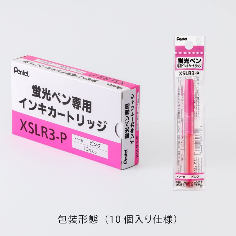 ぺんてる 蛍光ペンカートリッジ ハンディラインS XSLR3-P ピンク 10本
