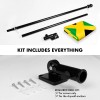 UD_G128 Combo Pack: 6 Feet Tangle Free Spinning Flagpole (Black)