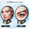 1x 20x Magnifying Travel Mirror, Hand Mirror with Handle -