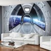FENDROM Spaceship Tapestry Wall Hanging Futuristic Science Fiction Wall Tapestry