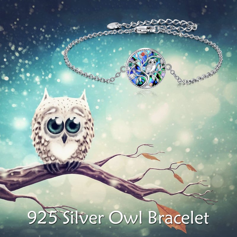 ONEFINITY Owl Bracelet Sterling SilverTree of Life Owl Bracelet Jewelry