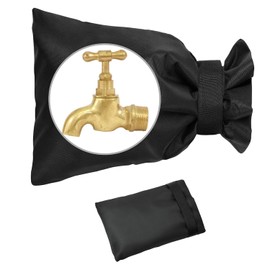 ieron Outdoor Tap Cover, 2 Pcs Winter Protection Cover for Outdoor Water Tap Jacket Insulated Protector from Freezing Waterproof Black