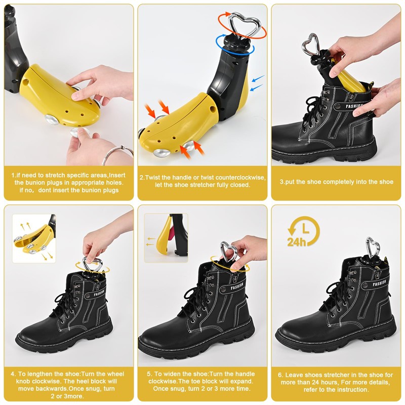 VIVEBEI Shoe Stretcher Women Men, Boot Stretcher Wide Feet, 4-Way