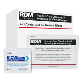 KICTeam - ScannerCare Cleaning Kit for RDM Check Scanner Machines (12 Cards & 12 Wipes) - RDM Tested & Approved