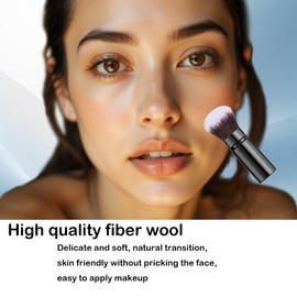 Xinpinzhou Black Retractable Makeup Brush, Retractable Blush Blusher Face Powder Kabuki Foundation Brush for Cheeks