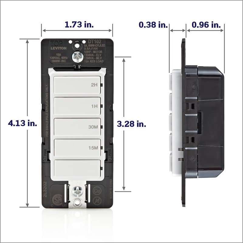 Leviton Countdown Timer Switch for household lights and exhaust fans,
