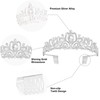 AMCAMI Silver Birthday Crowns for Women Birthday Sash for Women