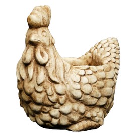 Classic Home and Garden Cement Buddies Indoor Outdoor Rooster Chicken Planter, Tan, 5in