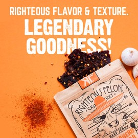 Righteous Felon Beef Jerky - Habanero Escobar Flavor - All-Natural - Locally Sourced & Dried Beef Jerky - Low-Sugar, High-Protein, Healthy Snacks - 2 Ounces, Pack of 3