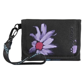 coocazoo Wallet with Window Inside & Outside, Coin Pocket & Card Slots, Velcro Fastening, Polyester, 3rd Grade, Floral Artnight - Black - Blue, Classic