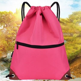 CINY Waterproof Drawstring Gym Bag, Backpack, Sports Bags for Men and Women with Zipper, Waterproof Drawstring Bag for Sports, Beach, Swimming, Hiking, deep red