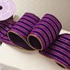 4" X 10 Yards Purple Regal Stripes Velvet Wired Ribbon