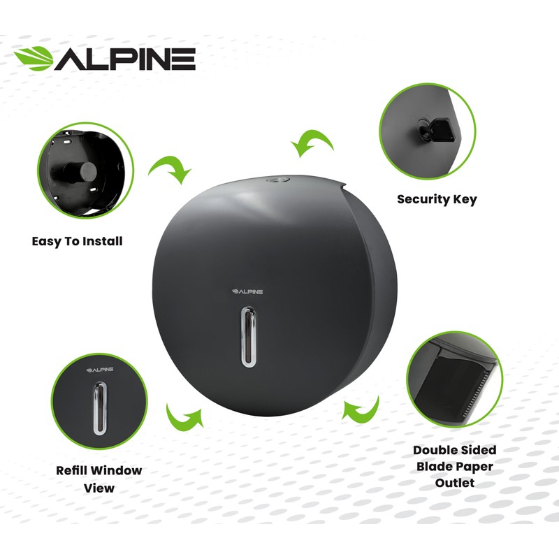 Alpine Commercial Toilet Paper Dispenser - Jumbo Toilet Paper Dispenser,