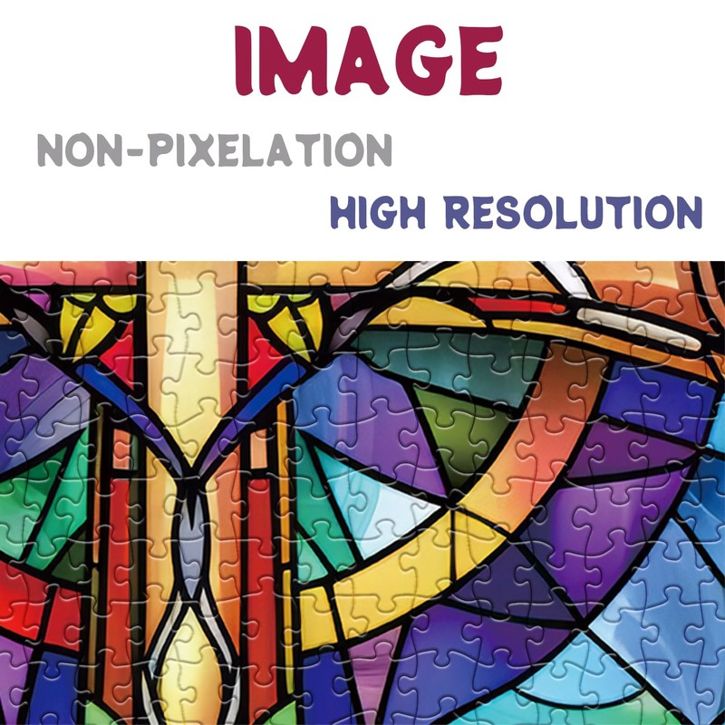Stained Glass Cross Puzzles for Adults 1000 Pieces, Mosaic Christian