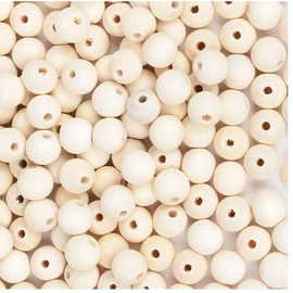 LORJE 100Pcs DIY Natural Wooden Beads Unfinished Round Wooden Loose Beads for Crafts,Bracelet, Big Natural Round Ball Wood Beads (18MM)