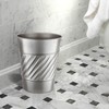 Monarch Abode 39428 Handcrafted, Wave Embossed, Metal Wastebasket Trash Can