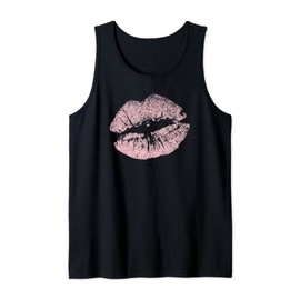 Womens Cute Cherry Blossom Color Lips Tees Graphic Design Tank Top