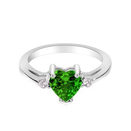CloseoutWarehouse Cubic Zirconia Heart Promise - Sterling Silver Love Ring, Available in a Variety of Colors