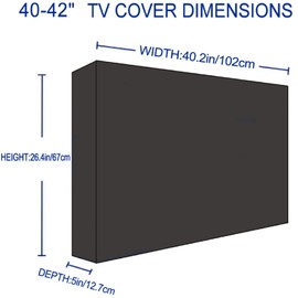 NONMON TV Cover for 40-42 Inch TV, Outdoor TV Dust Protection Protective Case 600D Oxford PVC Coating Heavy Duty Waterproof Outdoor Screen Protector Universal Screen Protector for TV