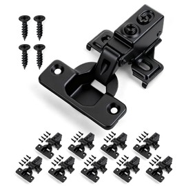 Mousike 10 Pack (5 Pair) Soft Close Cabinet Hinges, 1/2 Overlay Soft Close Hinges for Kitchen Cabinet, Stainless Steel, Built-in Damper, 100 Degree Opening Angle, 6 Way Adjustment