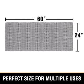 H.VERSAILTEX Waffle Bath Mat Super Absorbent Bathroom Mats Non Slip Bath Rugs for Bathroom Floor Machine Washable Dry Fast Bathroom Rugs for Beside Tub, 24" x 60", Dove