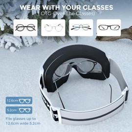 Findway Ski Goggles, Skiing Goggles For Snowboard Jet Snow, For Women Men Youth Teen OTG Over Helmet Compatible, Anti-fog 100% UV Protection, Anti-glare Ski Goggles