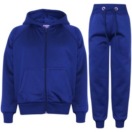 A2Z 4 Kids Plain Tracksuit Cuffed Hoodie Sports Joggers Jogging - T.S Plain 109 Royal 9-10