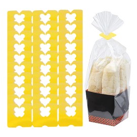 100 Pieces Reusable Plastic Bread Bag Clips Keep Your Food Fresh Longer After Opening 7/8 x 7/8 inches (Yellow)