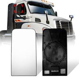 High Soar Upper Mirror Glass for Freightliner Cascadia 2007-2018, Door Main Mirror Glass Replacement with Defrost Heated for Freightliner Cascadia Driver Left &Passenger Right Side Universal Side