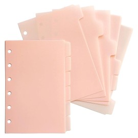 LvYiLinggg Plus PP Index Sheet A7 6 Holes 2 Pairs Pink Personal Organizer Binder Notepad School Stationery Document Organizer Office Supplies