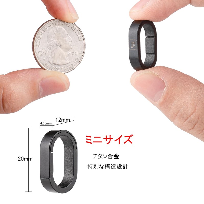 TIMULTI Titanium Key Chain Key Ring Carabiner for Connecting Mini