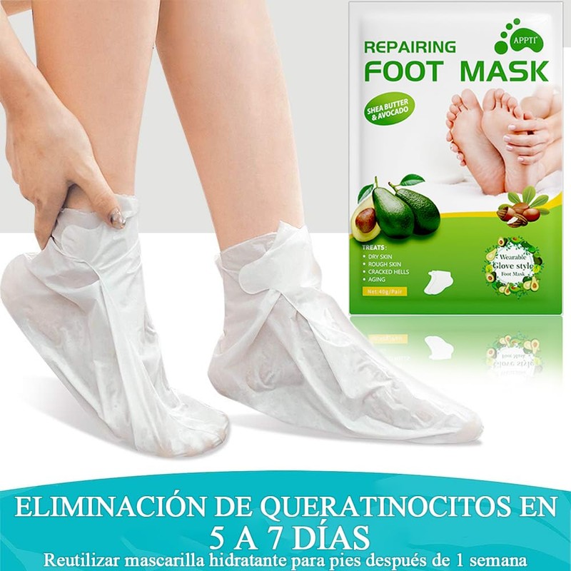 2 Pares de Mascarillas Exfoliantes de Pies Hydrating, Mascarillas para