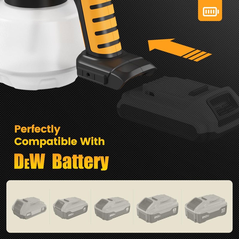 Cordless Paint Sprayer for Dw 20V MAX Battery, Electric Paint