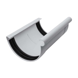 INEFA Gutter Connector Semicircular, PVC NW 150 Grey Gutter Connector, Easy Plug-In Installation, Made in Germany