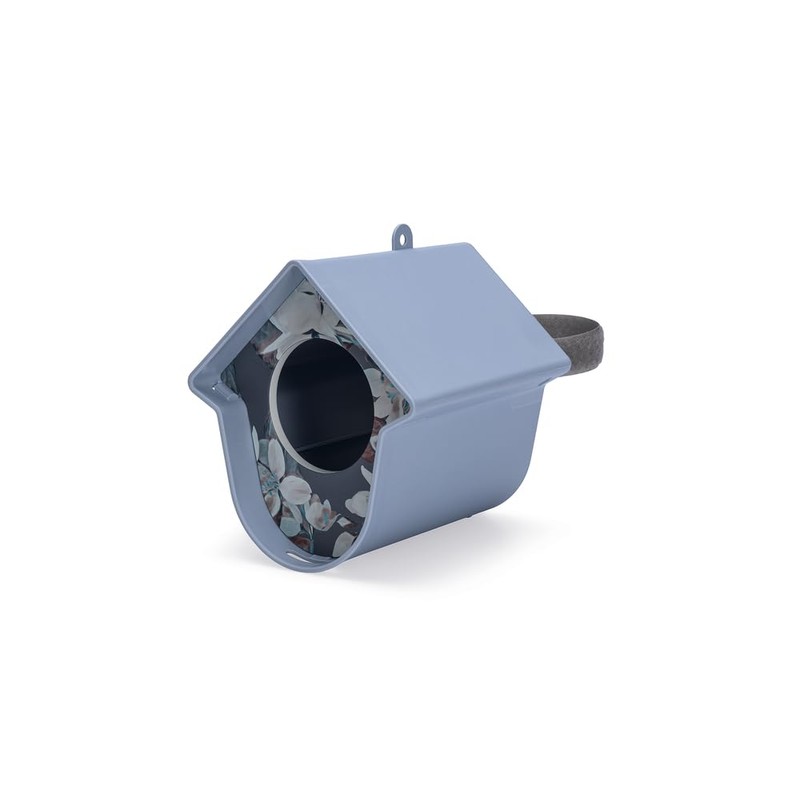 Singing Friend Evie Bird Feeder, Plastic, Blue/Grey, 15 x 13