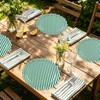 30Pcs Green Striped Paper Plates, Scalloped, Minimalist, 9 In