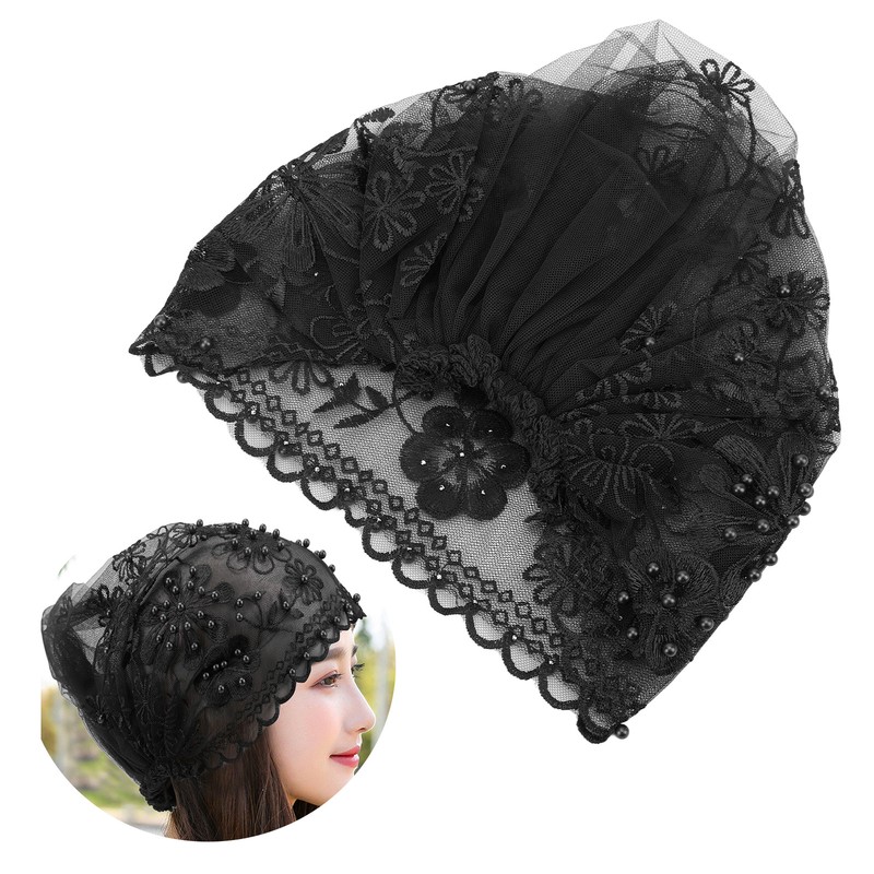 Turban Fashionable Beautiful Unique Retractable Muslim Embroidered Beading Female Hat